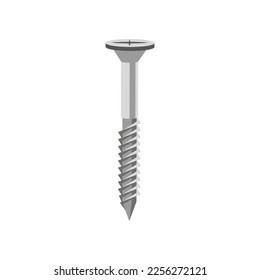 Screw vector illustration. Cartoon drawing of instrument and workbench for carpentry work on white background. Carpentry, renovation, professions concept