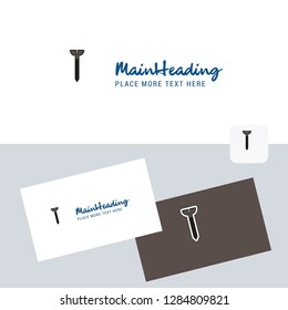 Screw  vector logotype with business card template. Elegant corporate identity. - Vector