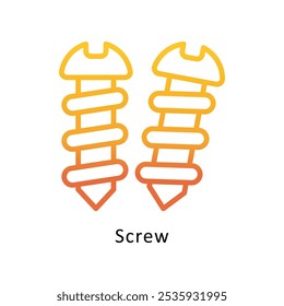 Ícone de Desenho de Gradiente de Contorno de Vetor de Parafuso. Símbolo de Trabalho em Andamento no Arquivo EPS 10 de plano de fundo branco