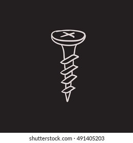 Screw vector sketch icon isolated on background. Hand drawn Screw icon. Screw sketch icon for infographic, website or app.