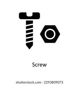 Screw  Vector  Solid Icons. Simple stock illustration stock