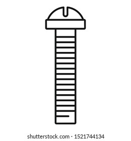 Screw-bolt hardware icon. Outline screw-bolt hardware vector icon for web design isolated on white background