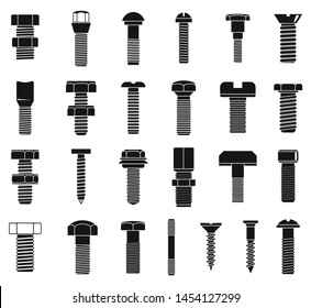 Screw-bolt tool icons set. Simple set of screw-bolt tool vector icons for web design on white background