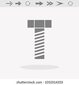 screw-bolt vector icon isolated on grey background