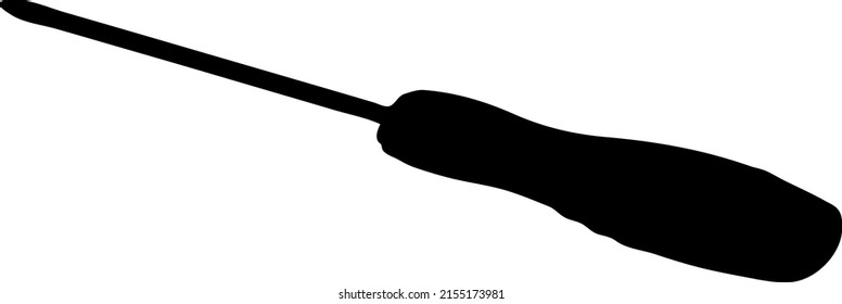 Screwdrive with hand holding silhouette vector, isolated on white background, hardware hand tool concept, fill with black color screwdrive