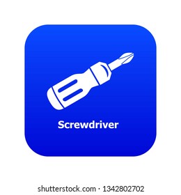 Screwdrive icon blue vector isolated on white background