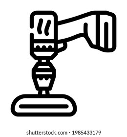 screwdriver attachment for car polishing line icon vector. screwdriver attachment for car polishing sign. isolated contour symbol black illustration