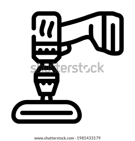 screwdriver attachment for car polishing line icon vector. screwdriver attachment for car polishing sign. isolated contour symbol black illustration