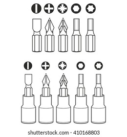 Screwdriver bit icon. Vector concept illustration for design.