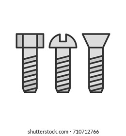 Screwdriver bits color icon. Isolated vector illustration