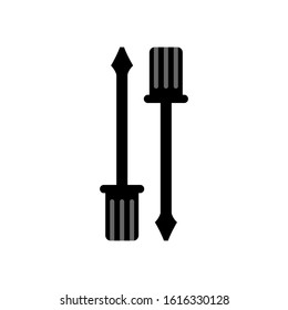 screwdriver black icon flat design style, toolbox