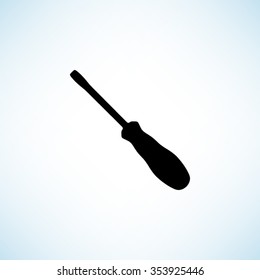 screwdriver -  black vector icon