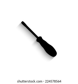 screwdriver - black vector icon with shadow