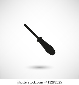 screwdriver - black vector icon  with shadow