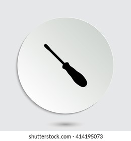 screwdriver - black vector icon  with shadow