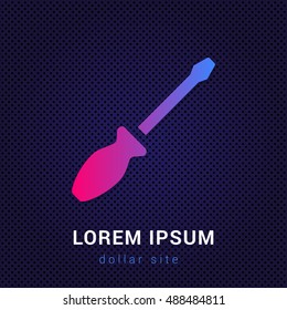 Screwdriver Blue & Red colorful gradient attractive bright material Icon / Logo Design