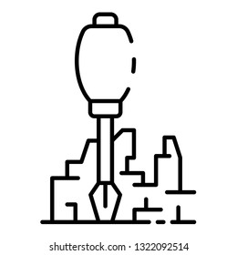 Screwdriver building icon. Outline screwdriver building vector icon for web design isolated on white background