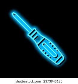 screwdriver carpenter professional tool neon light sign vector. screwdriver carpenter professional tool illustration