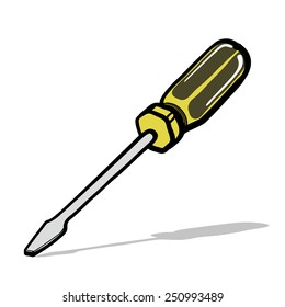 Screwdriver. A children's sketch. Color sketch