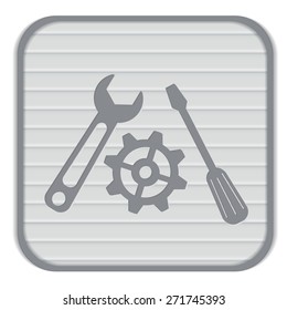 screwdriver, cogwheel and wrench icon setting and repair