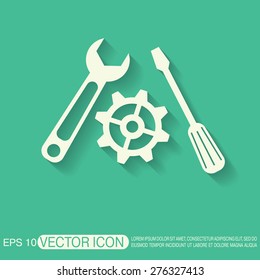 screwdriver, cogwheel and wrench icon setting and repair