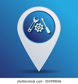 screwdriver, cogwheel and wrench icon setting and repair