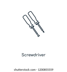 Screwdriver concept line icon. Linear Screwdriver concept outline symbol design. This simple element illustration can be used for web and mobile UI/UX.