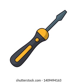Screwdriver construction tool cartoon vector illustration graphic design