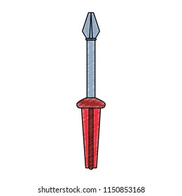 Screwdriver construction tool scribble