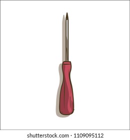 Screwdriver. Construction Tools in Vector Illustration.