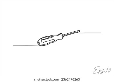 dibujo de línea continua del destornillador