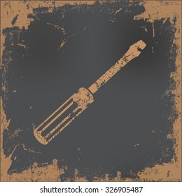 Screwdriver design on old paper background,vector