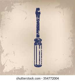 
Screwdriver design on old paper background,vector