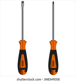 screwdriver with different bits on a white background vector