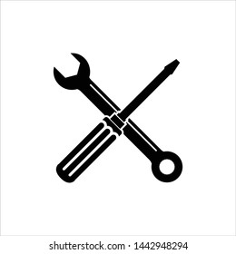 Screwdriver and Doble Wrench icon trendy and modern symbol for graphic and web design.