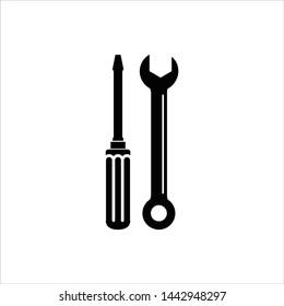 Screwdriver and Doble Wrench icon trendy and modern symbol for graphic and web design.