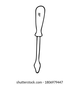 Illustrationen zum Schraubendreher-Doodle. Handgezeichnetes Schraubenziehersymbol in Vektorgrafik. Doodle-Schraubendreher-Symbol, Vektorgrafik