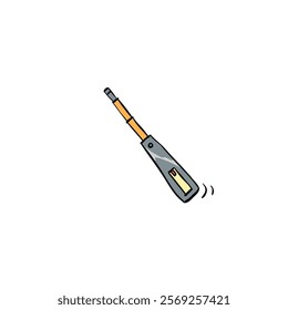 Screwdriver drawing in cartoon comic style. Building tool. Vector illustration art.