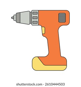 Screwdriver electric color flat image isolated on white background vector icon for website power tool stores