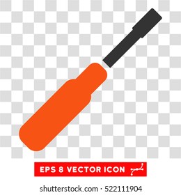 Screwdriver EPS vector icon. Illustration style is flat iconic bicolor orange and gray symbol on white background.