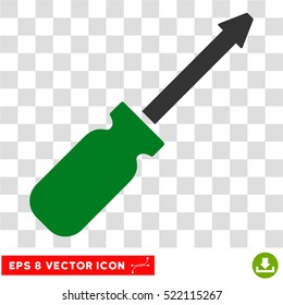 Screwdriver EPS vector icon. Illustration style is flat iconic bicolor green and gray symbol on white background.