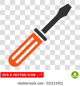 Screwdriver EPS vector pictogram. Illustration style is flat iconic bicolor orange and gray symbol on white background.
