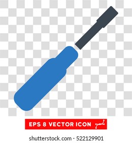 Screwdriver EPS vector pictogram. Illustration style is flat iconic bicolor smooth blue symbol on white background.