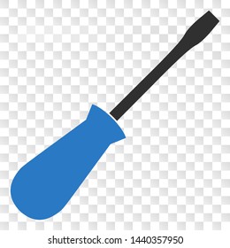 Screwdriver EPS vector pictograph. Illustration contains flat screwdriver iconic symbol on a chess transparent background.