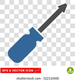 Screwdriver EPS vector pictograph. Illustration style is flat iconic bicolor cobalt and gray symbol on white background.