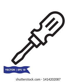 screwdriver flat icon illustration symbol sign, vector, eps 10