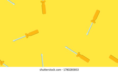 Screwdriver Flat Icon Seamless Pattern.