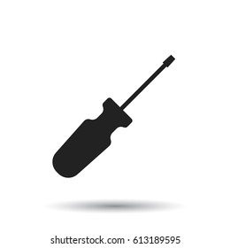 Screwdriver flat icon vector illustration. Screwdriver repair tool on white background.