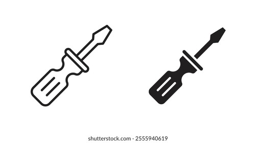 Screwdriver flat simple vector symbols illustration.