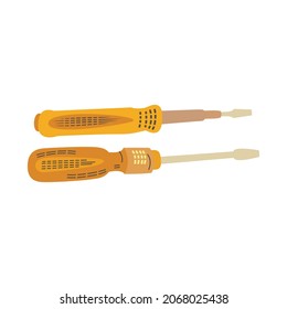Screwdriver in flat style Building and construction equipment Vector illustration